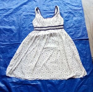 Adriana Papell Sleeveless Cream Dress with Black Accents